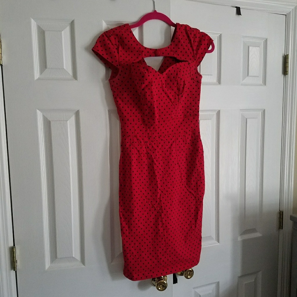 Red polka dots dress